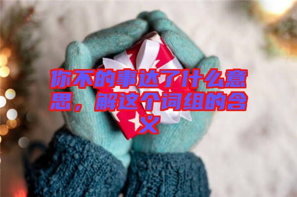 你不的事達(dá)了什么意思，解這個(gè)詞組的含義