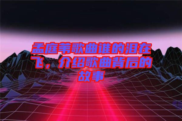 孟庭葦歌曲誰的淚在飛，介紹歌曲背后的故事