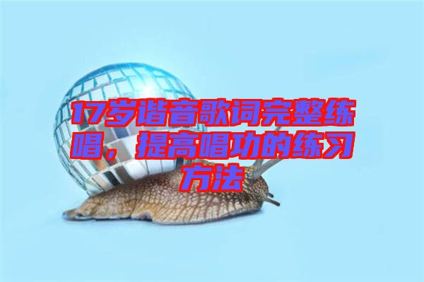 17歲諧音歌詞完整練唱，提高唱功的練習方法