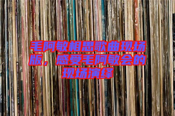 毛阿敏相思歌曲現(xiàn)場(chǎng)版，感受毛阿敏會(huì)的現(xiàn)場(chǎng)演繹
