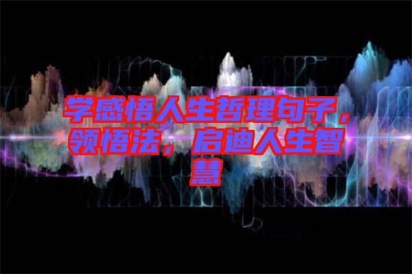 學感悟人生哲理句子，領悟法，啟迪人生智慧