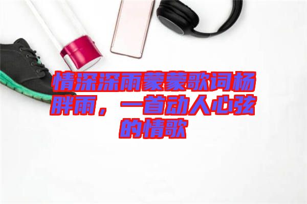 情深深雨蒙蒙歌詞楊胖雨，一首動人心弦的情歌