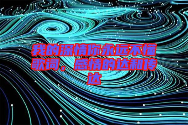 我的深情你永遠不懂歌詞，感情的達和傳達