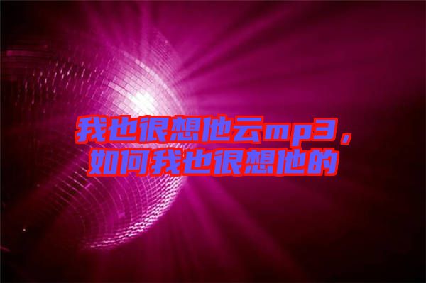 我也很想他云mp3，如何我也很想他的