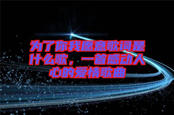 為了你我愿意歌詞是什么歌，一首感動人心的愛情歌曲