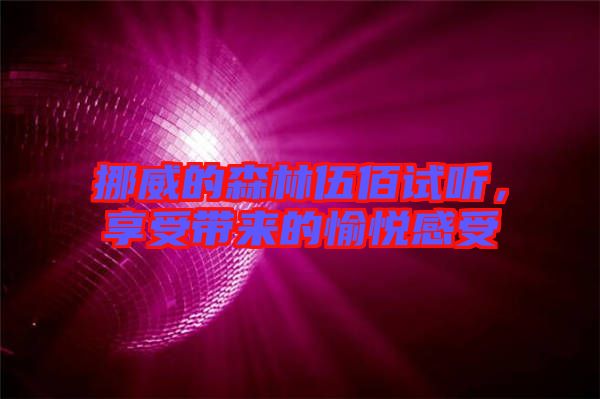 挪威的森林伍佰試聽，享受帶來的愉悅感受