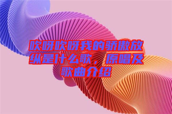 吹呀吹呀我的驕傲放縱是什么歌，原唱及歌曲介紹