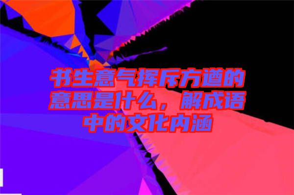 書生意氣揮斥方遒的意思是什么，解成語中的文化內涵