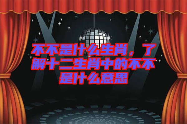 不不是什么生肖，了解十二生肖中的不不是什么意思