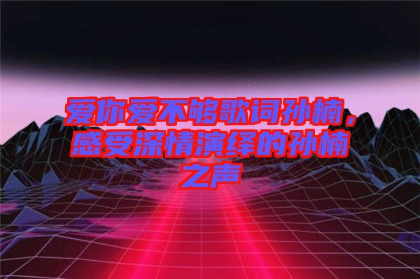 愛你愛不夠歌詞孫楠，感受深情演繹的孫楠之聲