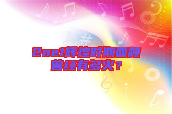 2ne1輝煌時(shí)期回顧曾經(jīng)有多火？
