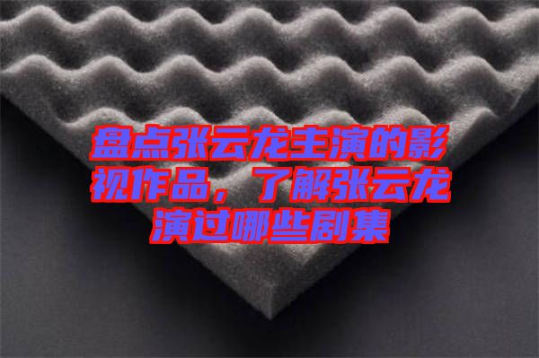 盤點張云龍主演的影視作品，了解張云龍演過哪些劇集