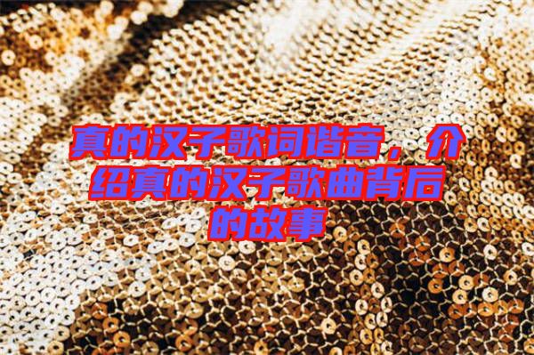 真的漢子歌詞諧音，介紹真的漢子歌曲背后的故事