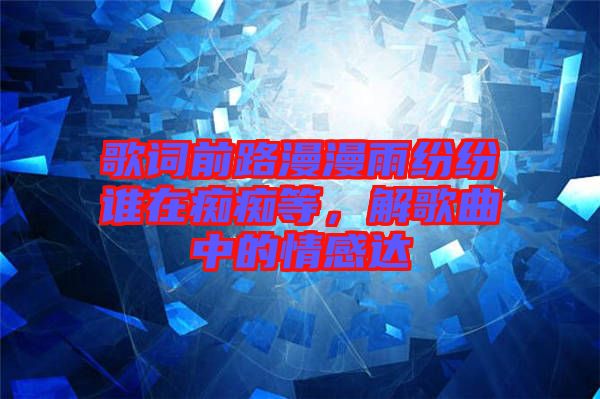歌詞前路漫漫雨紛紛誰在癡癡等，解歌曲中的情感達