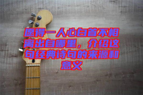 愿得一人心白首不相離出自哪里，介紹這句經典詩句的來源和意義