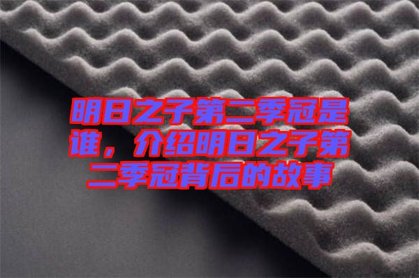 明日之子第二季冠是誰，介紹明日之子第二季冠背后的故事