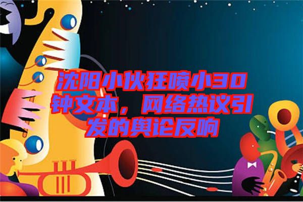 沈陽小伙狂噴小30鐘文本，網(wǎng)絡(luò)熱議引發(fā)的輿論反響