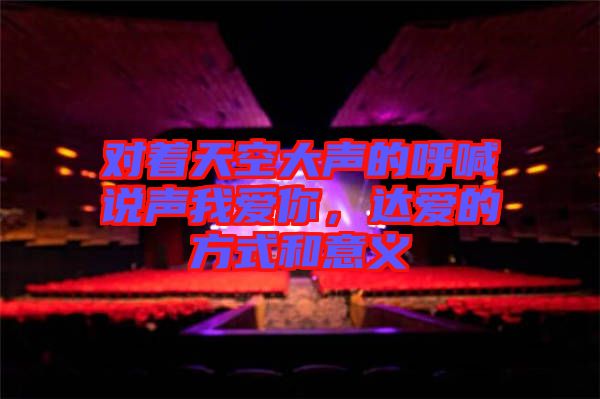 對著天空大聲的呼喊說聲我愛你，達愛的方式和意義
