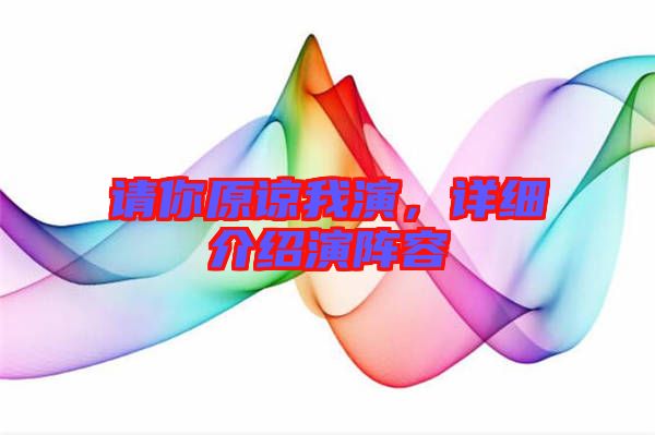 請你原諒我演，詳細介紹演陣容