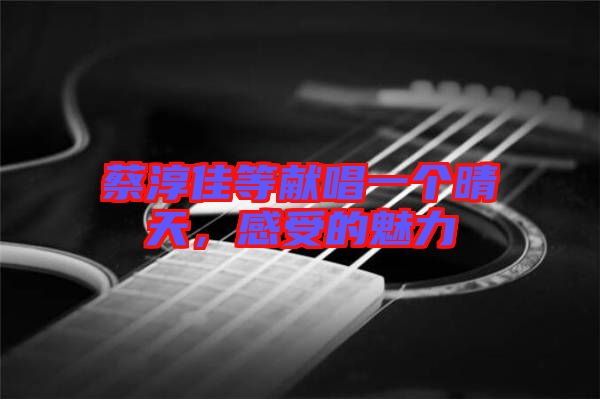 蔡淳佳等獻(xiàn)唱一個(gè)晴天，感受的魅力