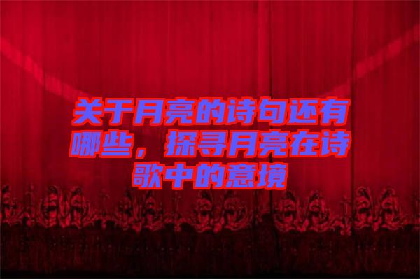 關于月亮的詩句還有哪些，探尋月亮在詩歌中的意境