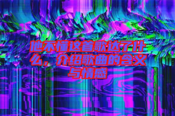 他不懂這首歌達了什么，介紹歌曲的含義與情感