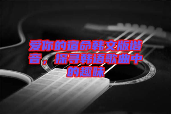 愛你的宿命韓文版諧音，探尋韓語歌曲中的趣味
