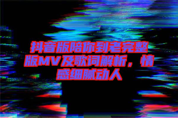 抖音版陪你到老完整版MV及歌詞解析，情感細膩動人