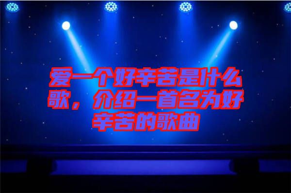 愛一個好辛苦是什么歌，介紹一首名為好辛苦的歌曲