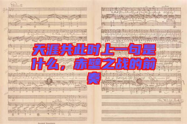 天涯共此時上一句是什么，赤壁之戰的前奏