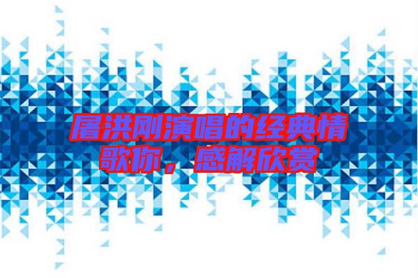 屠洪剛演唱的經典情歌你，感解欣賞
