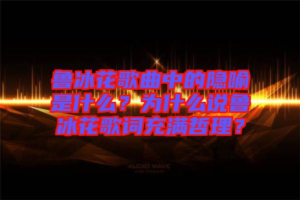 魯冰花歌曲中的隱喻是什么？為什么說魯冰花歌詞充滿哲理？