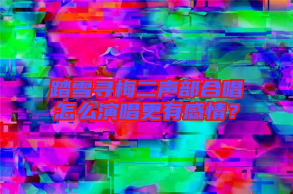 踏雪尋梅二聲部合唱怎么演唱更有感情？