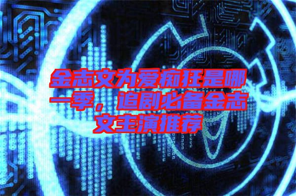 金志文為愛癡狂是哪一季，追劇必備金志文主演推薦